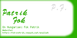 patrik fok business card